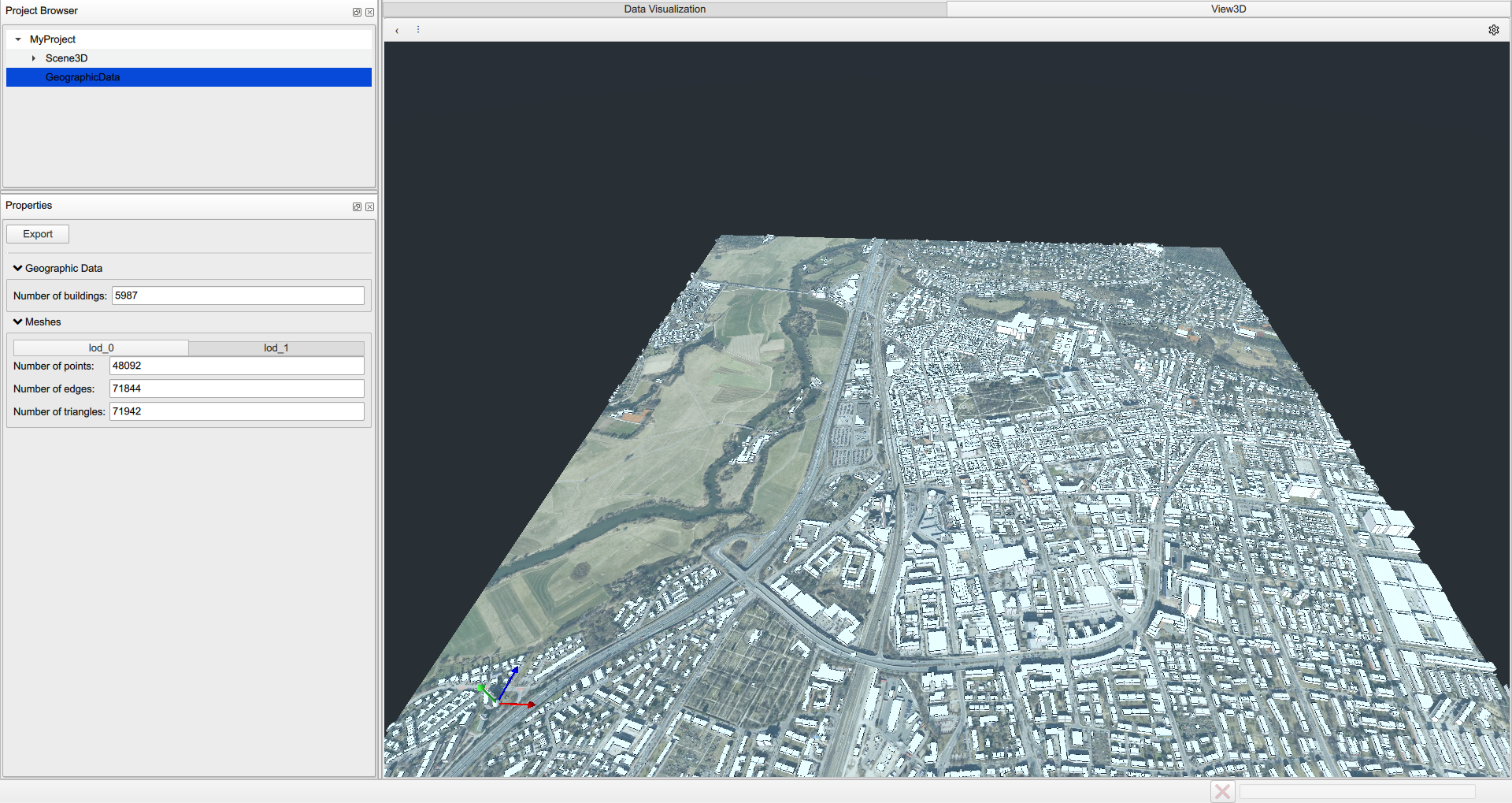 Ktirio GUI mesh view for Erlangen