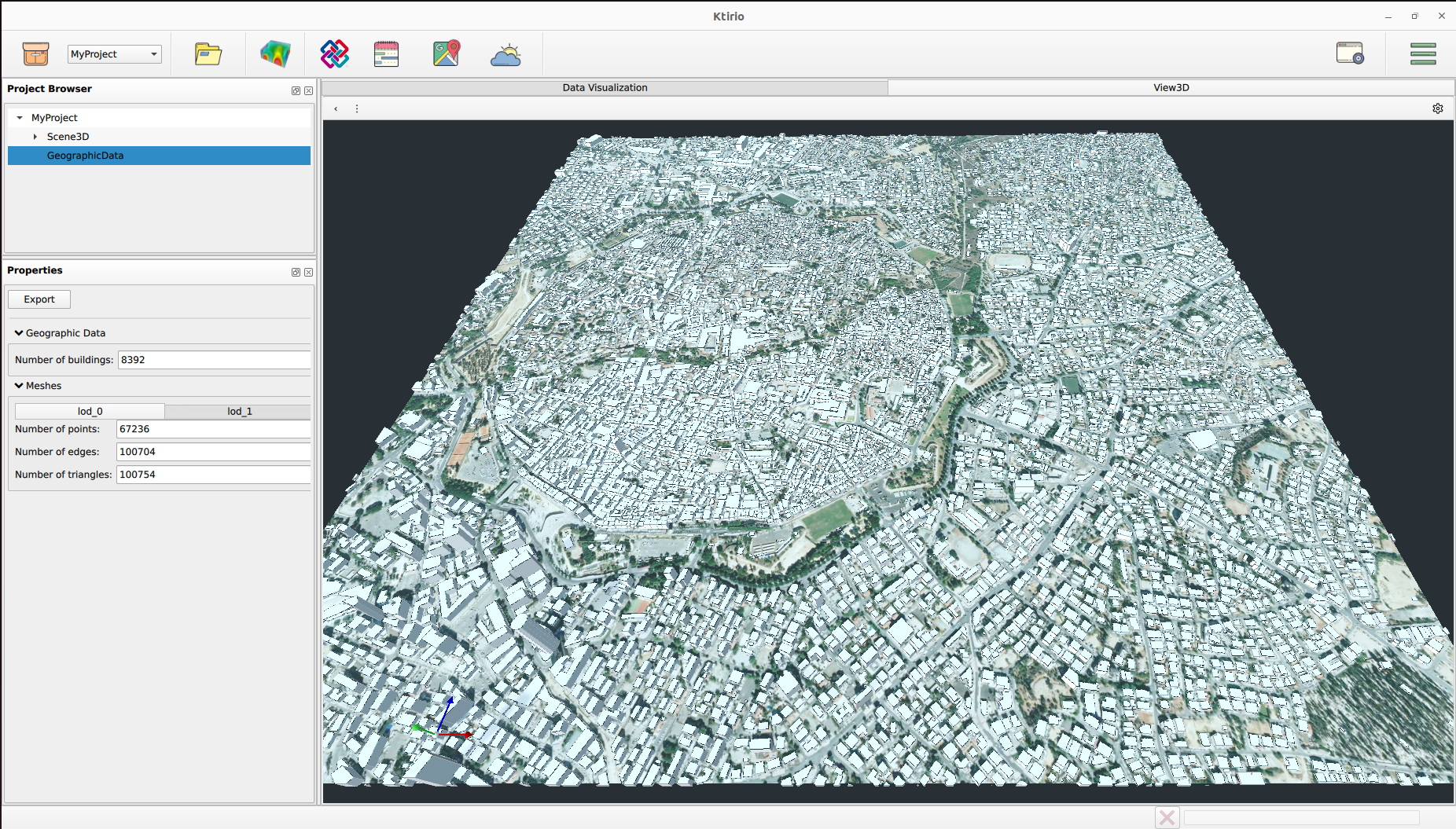 Ktirio GUI mesh view for Poznan