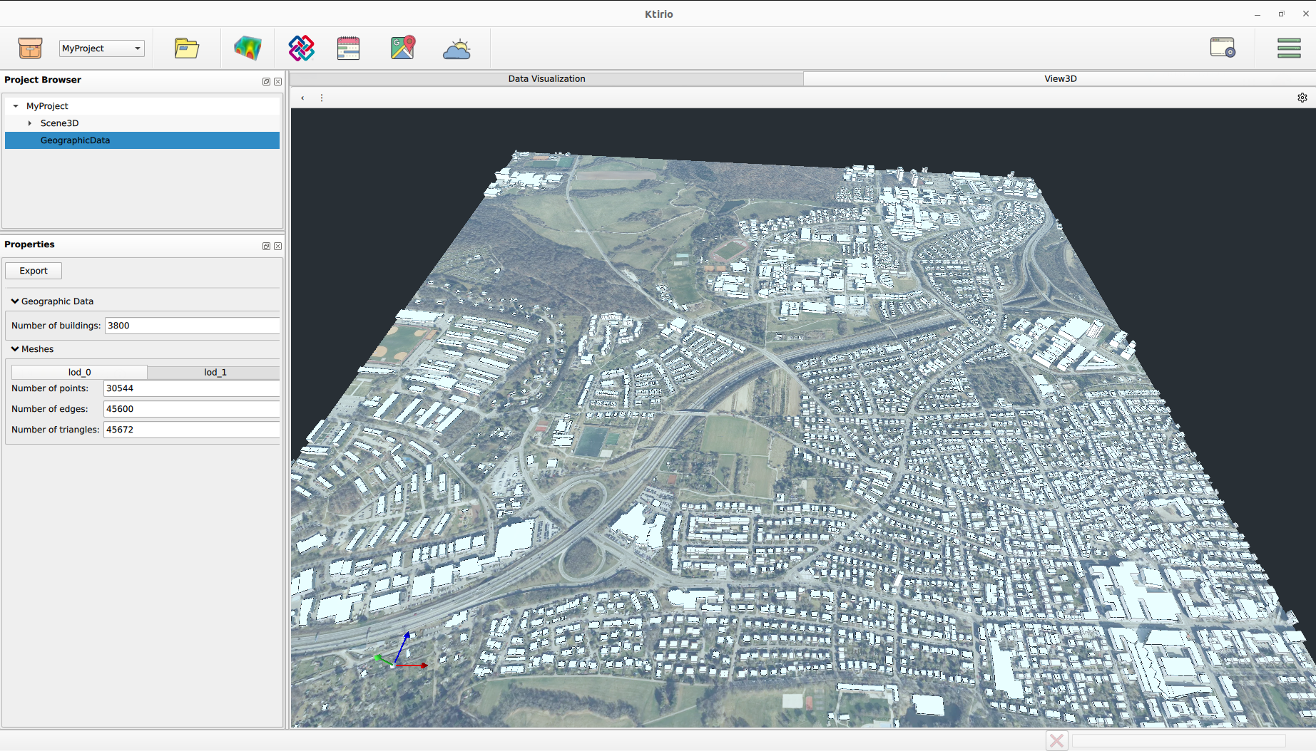 Ktirio GUI mesh view for Stuttgart