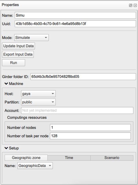 Urban simulator properties